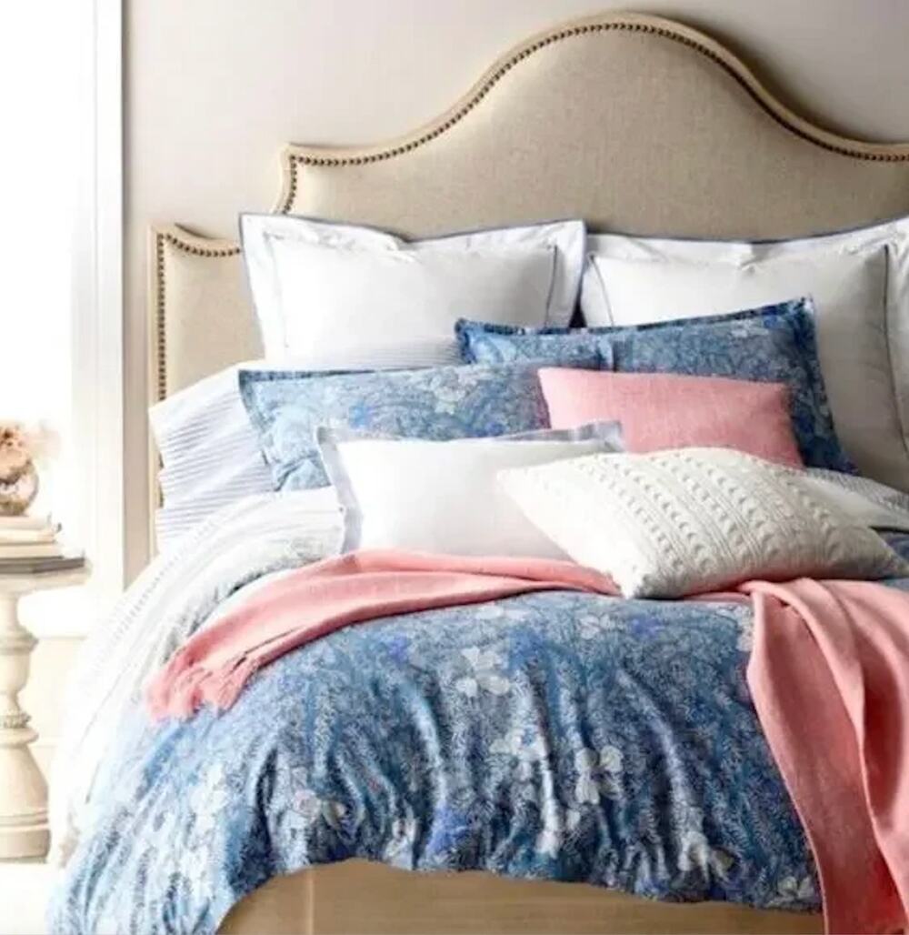 RALPH LAUREN $215 NWT Blue & White Floral European Pillow Sham
